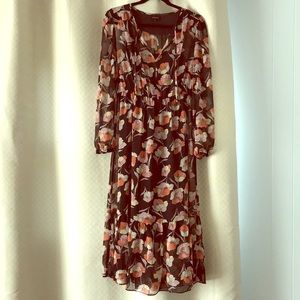 Long sleeved floral maxi dress